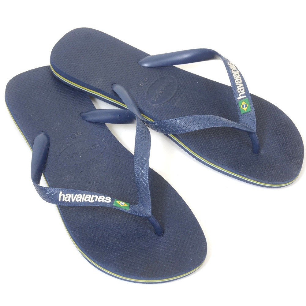 Havaianas Men's 13 Brazil Logo Flip-Flop Sandals Thong Beach Summer Shoes